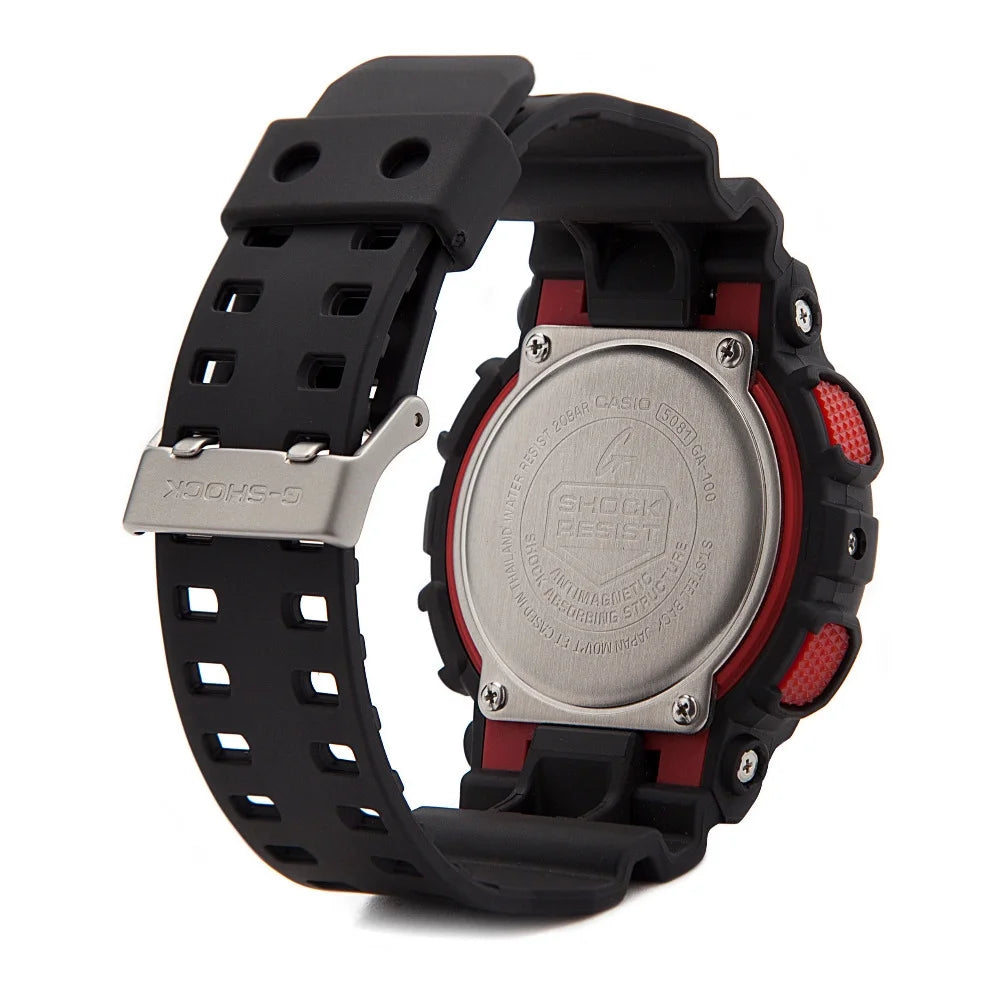 Casio GA100-1A4  Male Black Plastic 51MM Quartz Analog Chronograph Alarm Watch