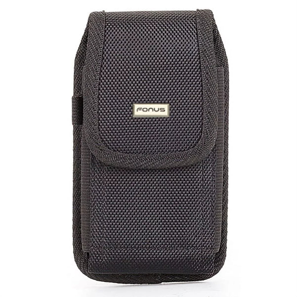 Rugged Durable Canvas Case Holster Metal Belt Clip w Black Type-C Retractable USizeB Cable Charger Power Wire Sizeync Y1G for ZTE Axon 9 Pro