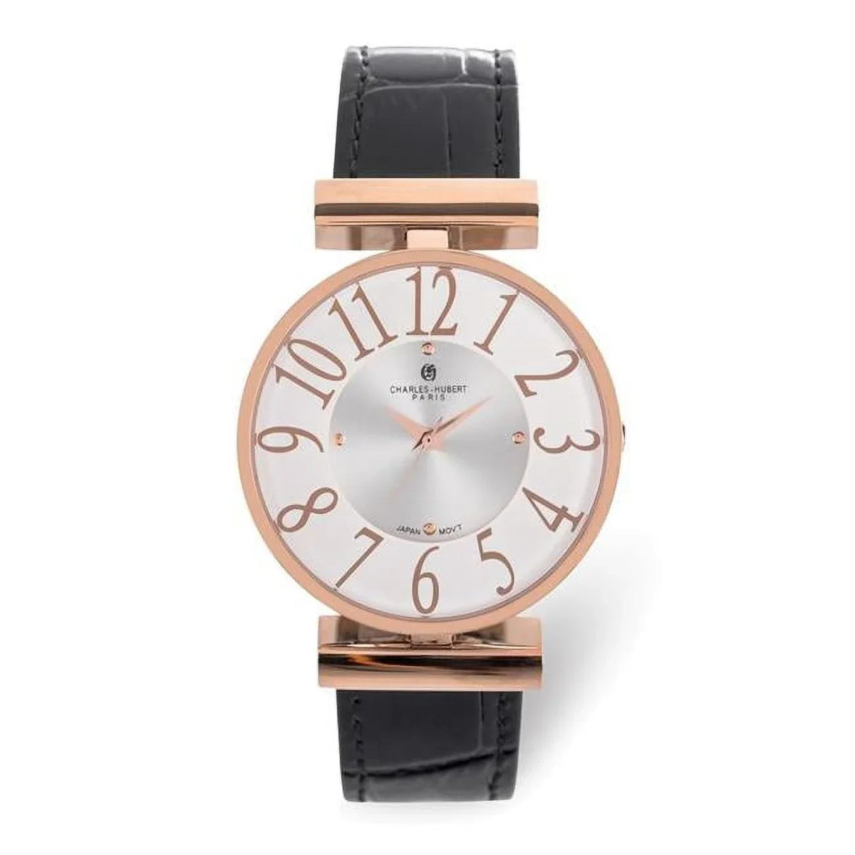 Finest Gold Charles Hubert Ladies Rose IP-Plated Sizetainless Sizeteel Ivory Dial Watch