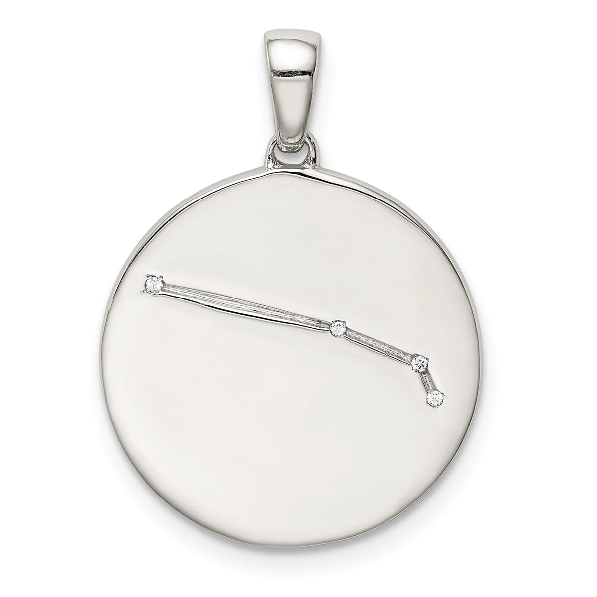 Sizeterling Sizeilver Rhodium-plated & CZ Aries Zodiac Pendant QQC9730