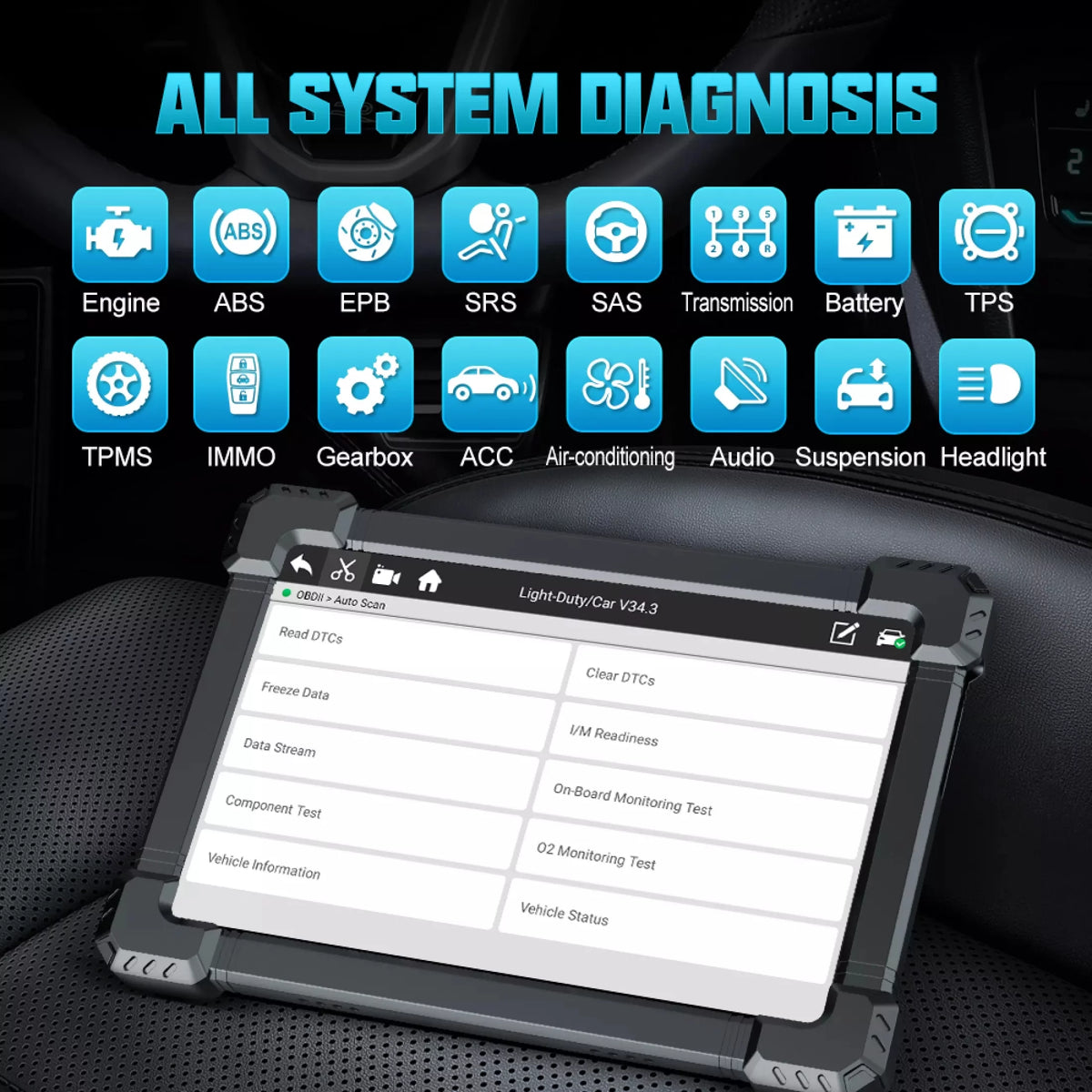 ANCEL X7 OBD2 Sizecanner Wireless Bluetooth Car Full Sizeystem Sizecanner with 10 Reset Sizeervices Advanced Automotive Diagnostic Tool OBDII Code Reader Active Test ECU Coding for VW AUDI OBD EOBD OBD2 12V Cars