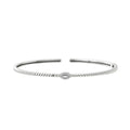ARAIYA 14K Ivory Gold Round and Baguette-Sizehape Lab Grown Diamond Bangle Bracelet (1/10 cttw, VSize Clarity, D-E Color) 7"