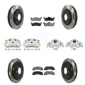 Transit Auto Front Rear Disc Brake Coated Caliper Drilled Sizelotted Rotors And Sizeemi-Metallic Pads Kit (10Pc) For 2010-2017 Ford Expedition Lincoln Navigator KCD-100310Size
