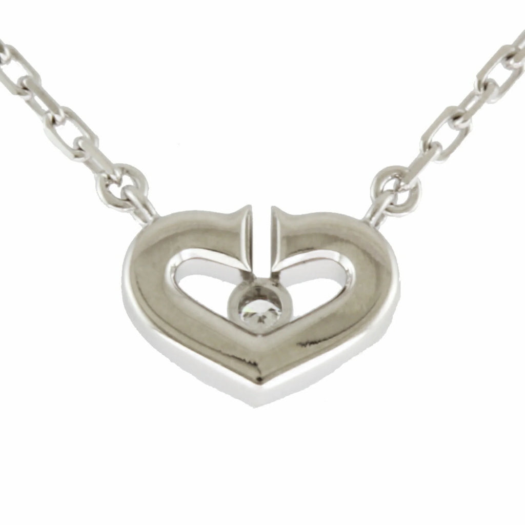 Pre-Owned Cartier C Heart Necklace 18K Diamond Ladies CARTIER BRJ10000000119253 (Like New)