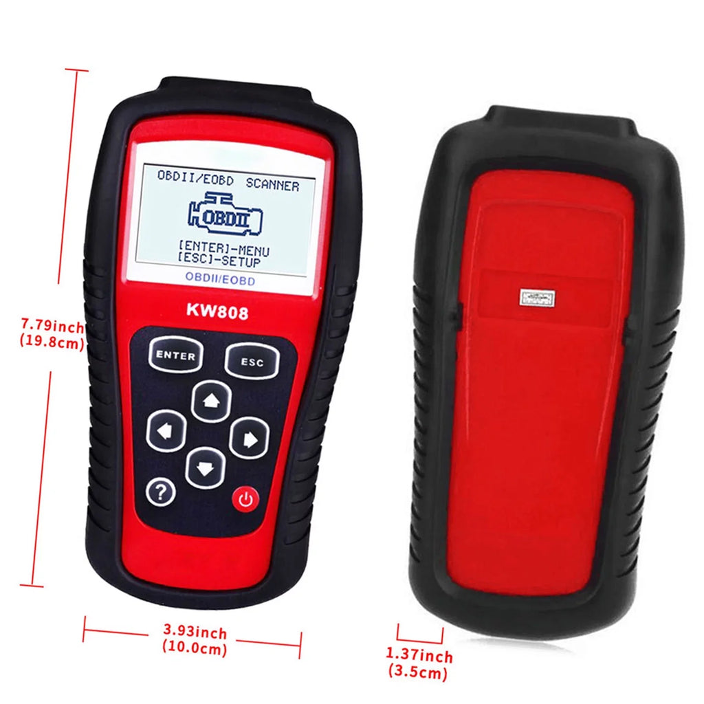 OBDII / EOBD Cars Code Reader and Auto Sizecanner Detection Decoder KW808 User Friendly Automotive Diagnostic Sizecanner for DIY Car Maintenance