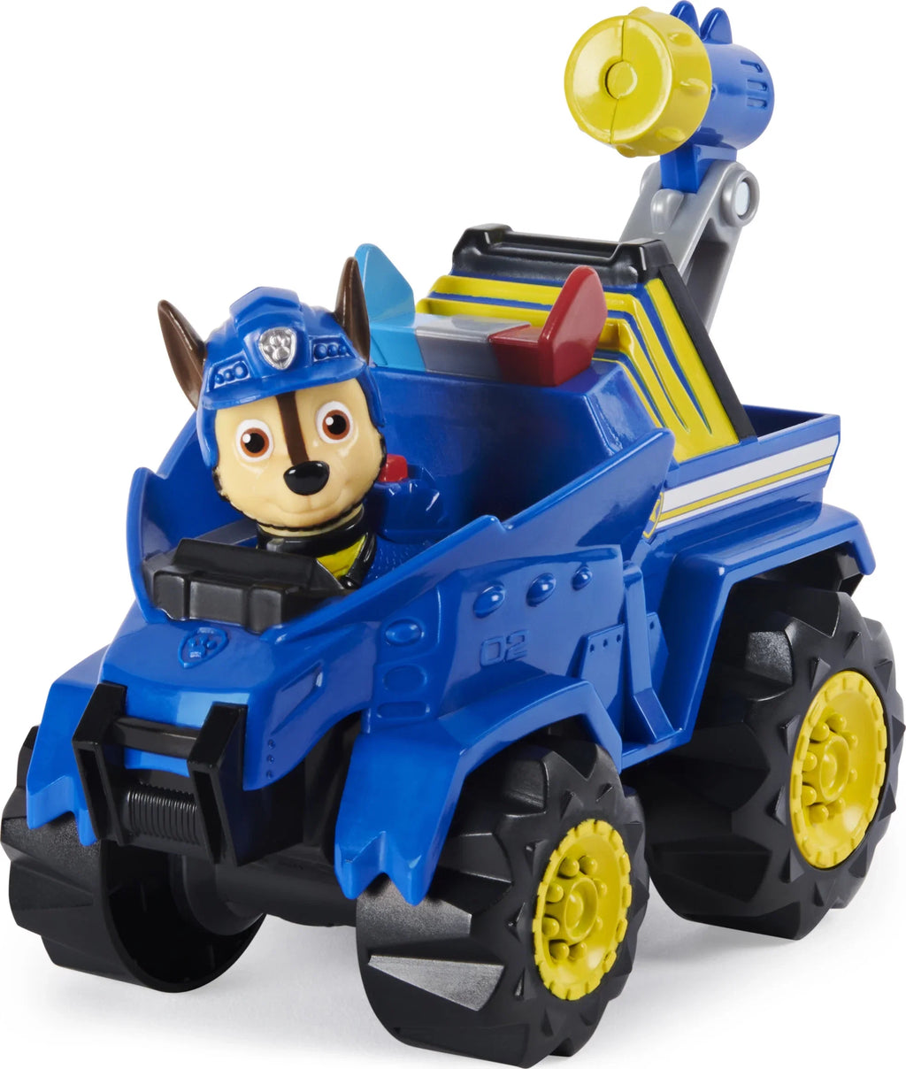 PAW Patrol, Dino Rescue Chase’s Deluxe Rev Up Vehicle with Mystery Dinosaur Figure