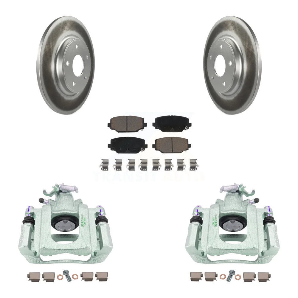 Transit Auto Rear Disc Brake Caliper Coated Rotors And Ceramic Pads Kit For 2012 Ram C/V With Dual Piston Front KCG-100132C