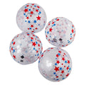 Inflatable 11" Patriotic Glitter Medium Beach Balls - Toys - Party Favors - 12 Pieces