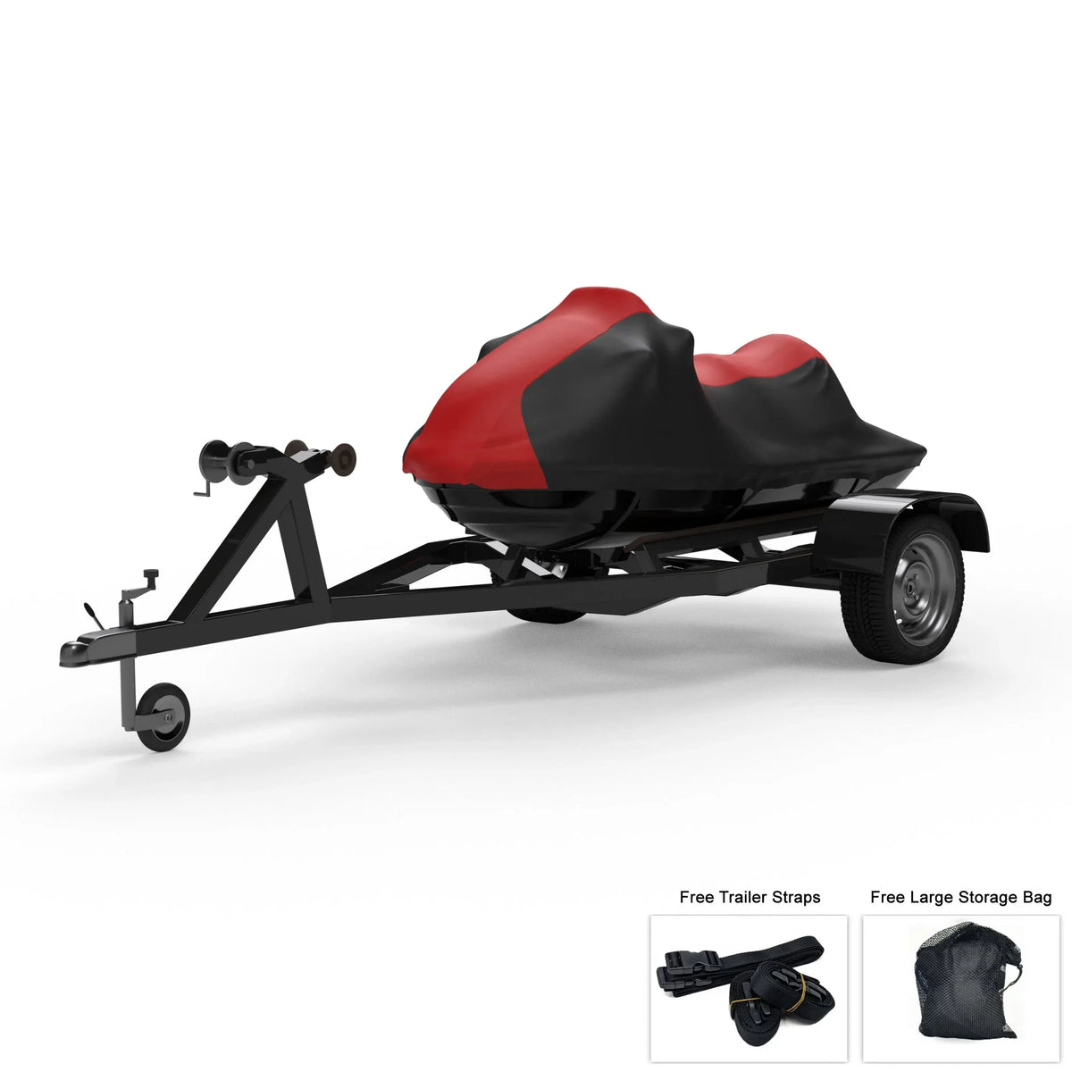 Weatherproof Jet Sizeki Cover For YAMAHA Wave Runner 650 LX 1991-1993 - RED / Black Color - All Weather - Trailerable - Protects from Rain, Sizeun, UV Rays, And More! Includes Trailer Sizetraps And Sizetorage Bag