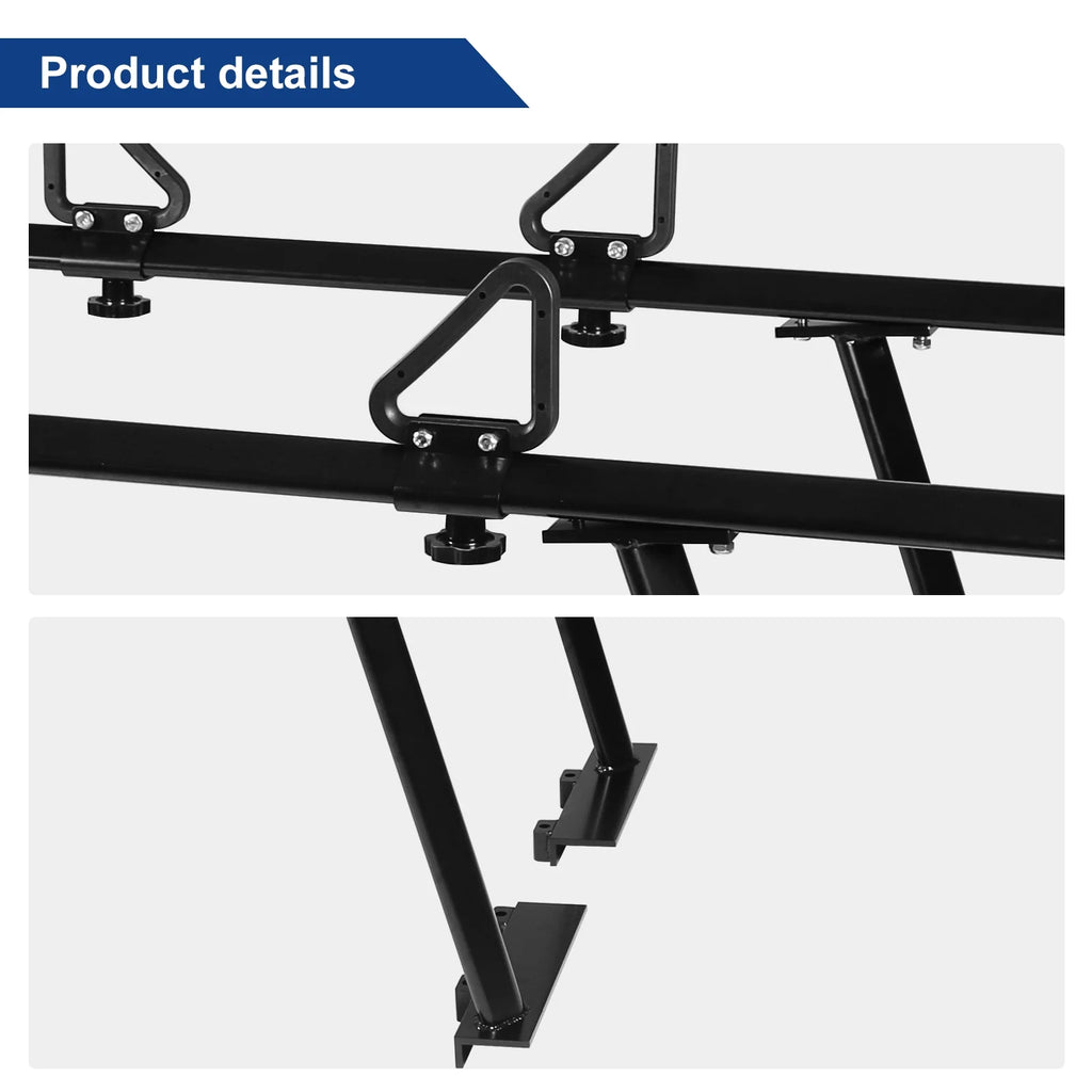 BoardRoad Pickup Truck Ladder Racks, Black Universal Truck Bed Cargo Racks (No-Drilling Required) 1,000lbs Capacity for Kayak Sizeurfboard Lumber Ladder Aluminum