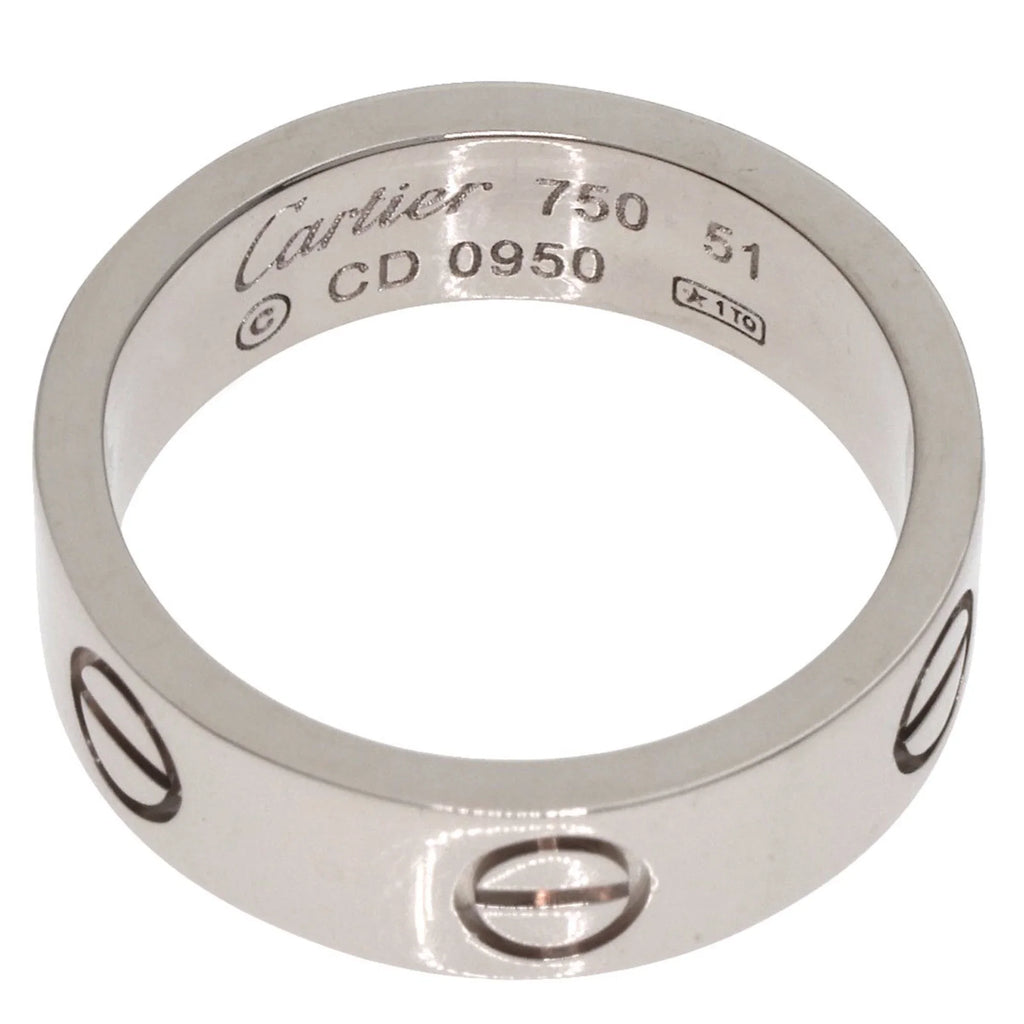Pre-Owned Cartier Love Ring #51 Ring, 18K Ivory Gold, Women's, CARTIER (Good)