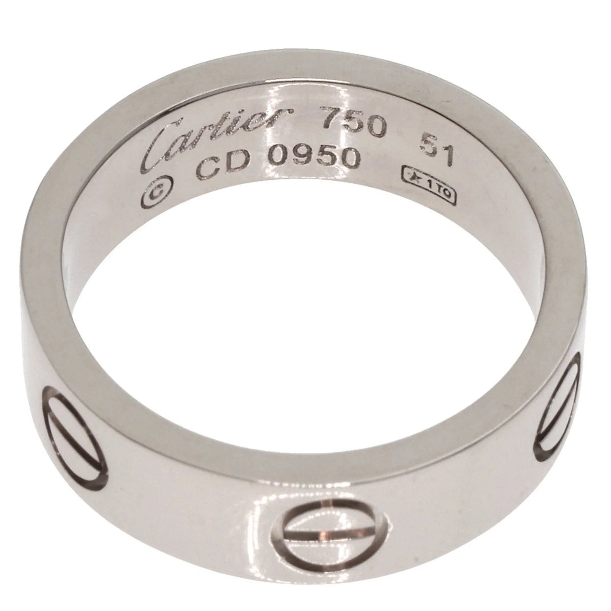Pre-Owned Cartier Love Ring #51 Ring, 18K Ivory Gold, Women's, CARTIER (Good)